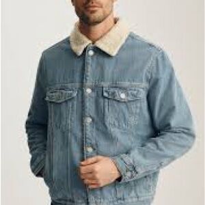 Zumiez Dravus Men's Denim Jacket with Sherpa Collar & Lining SZ M